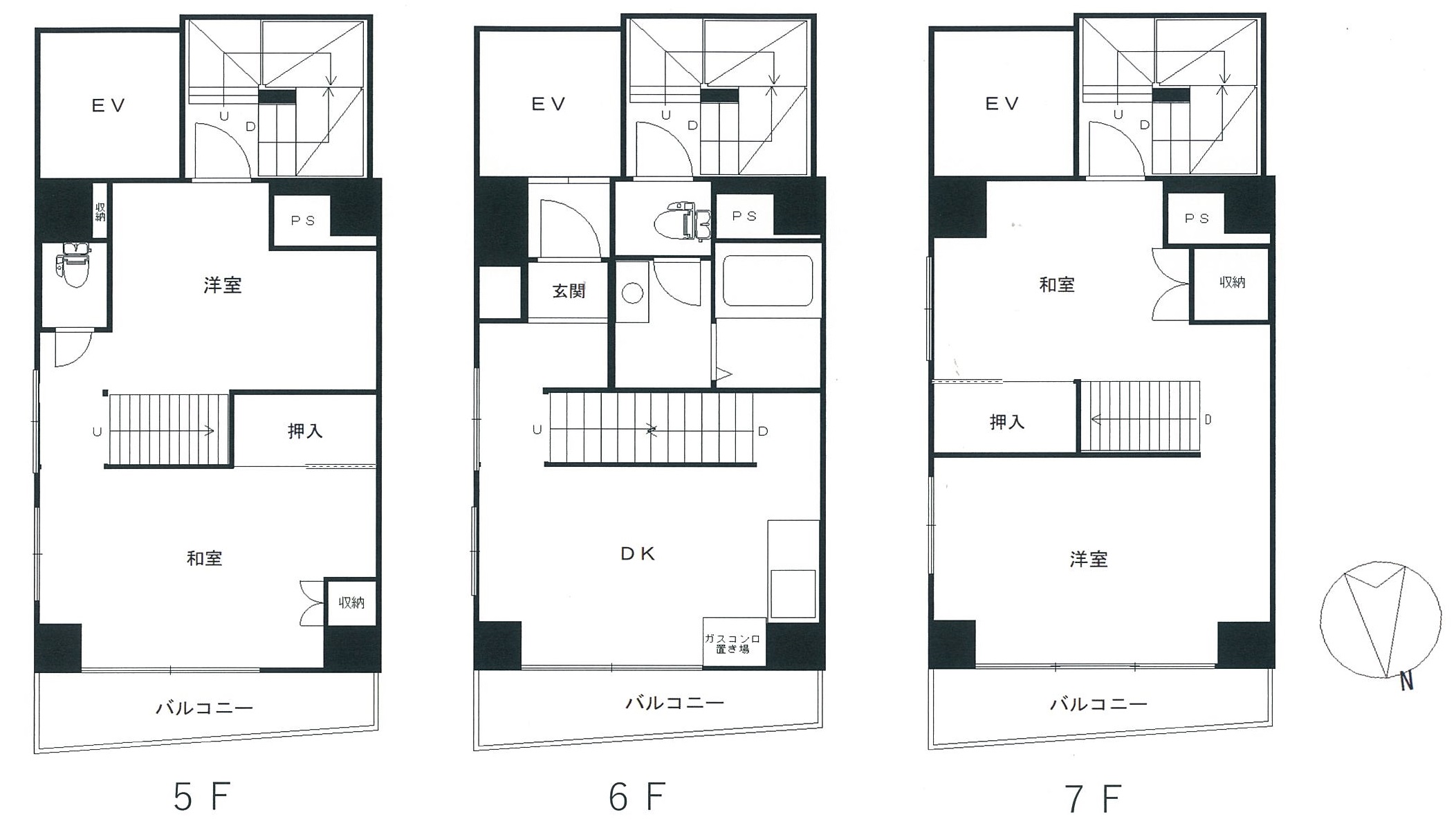 5,6,7階間取図